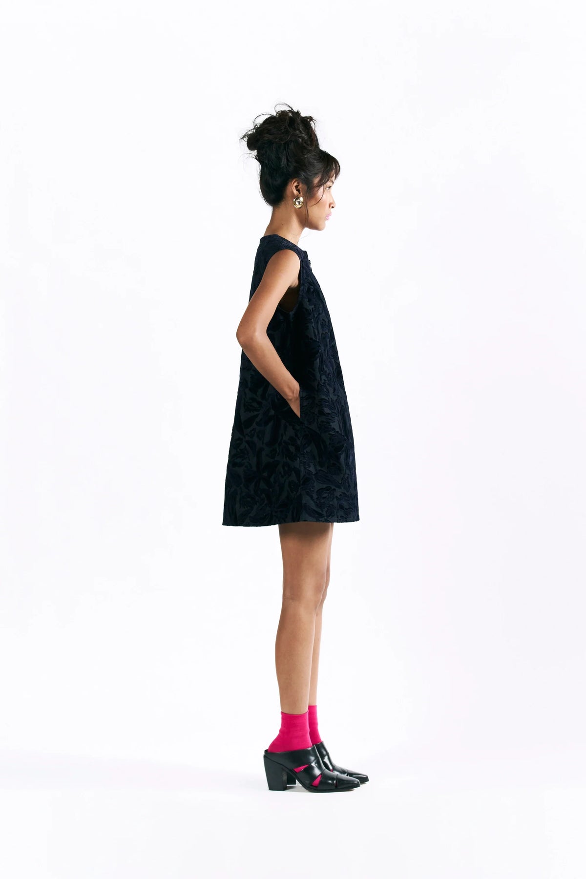 Velvet Blossom Mini Dress
