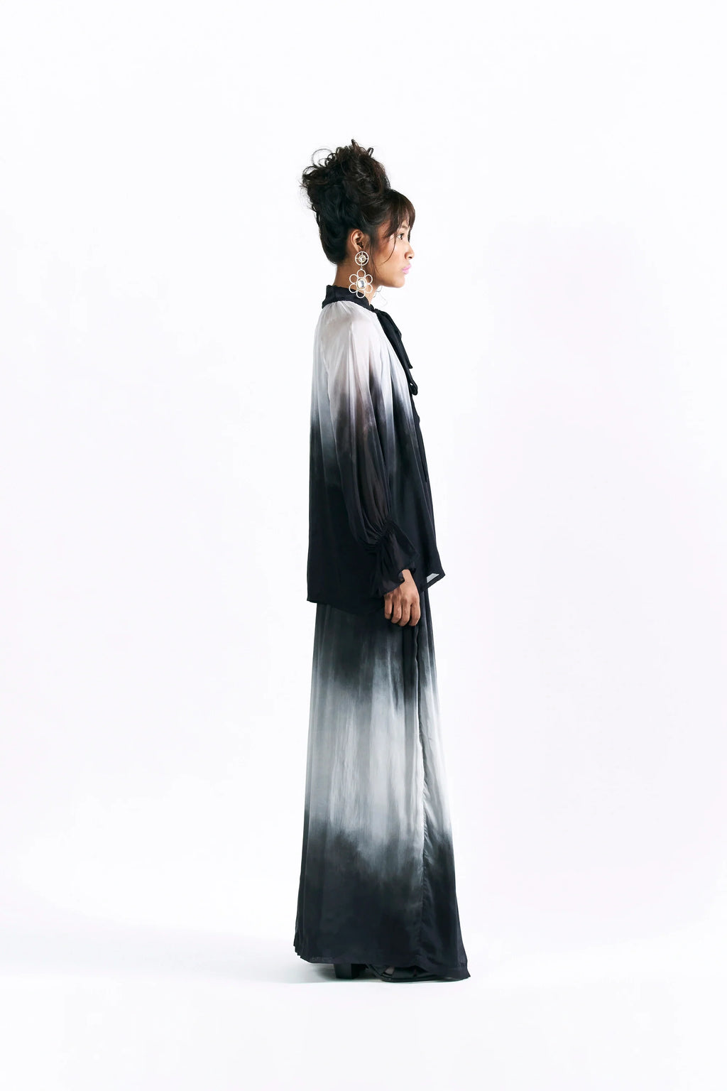 Charcoal Scarf Neck Top