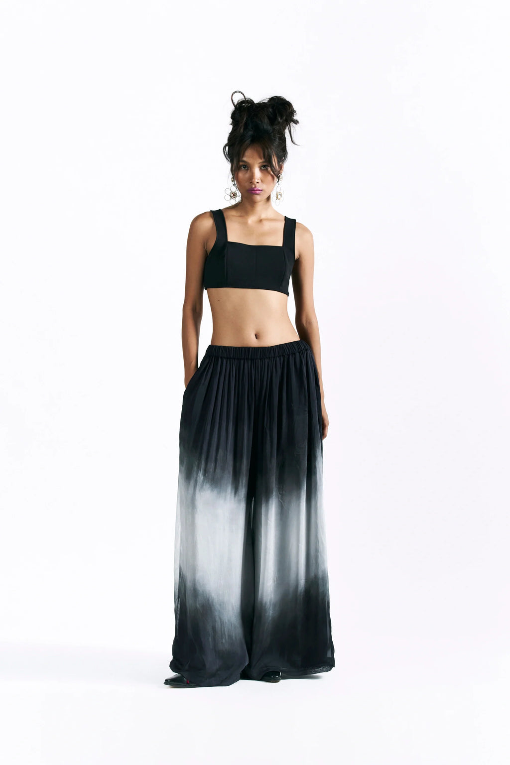 Charcoal Wide Leg Trousers
