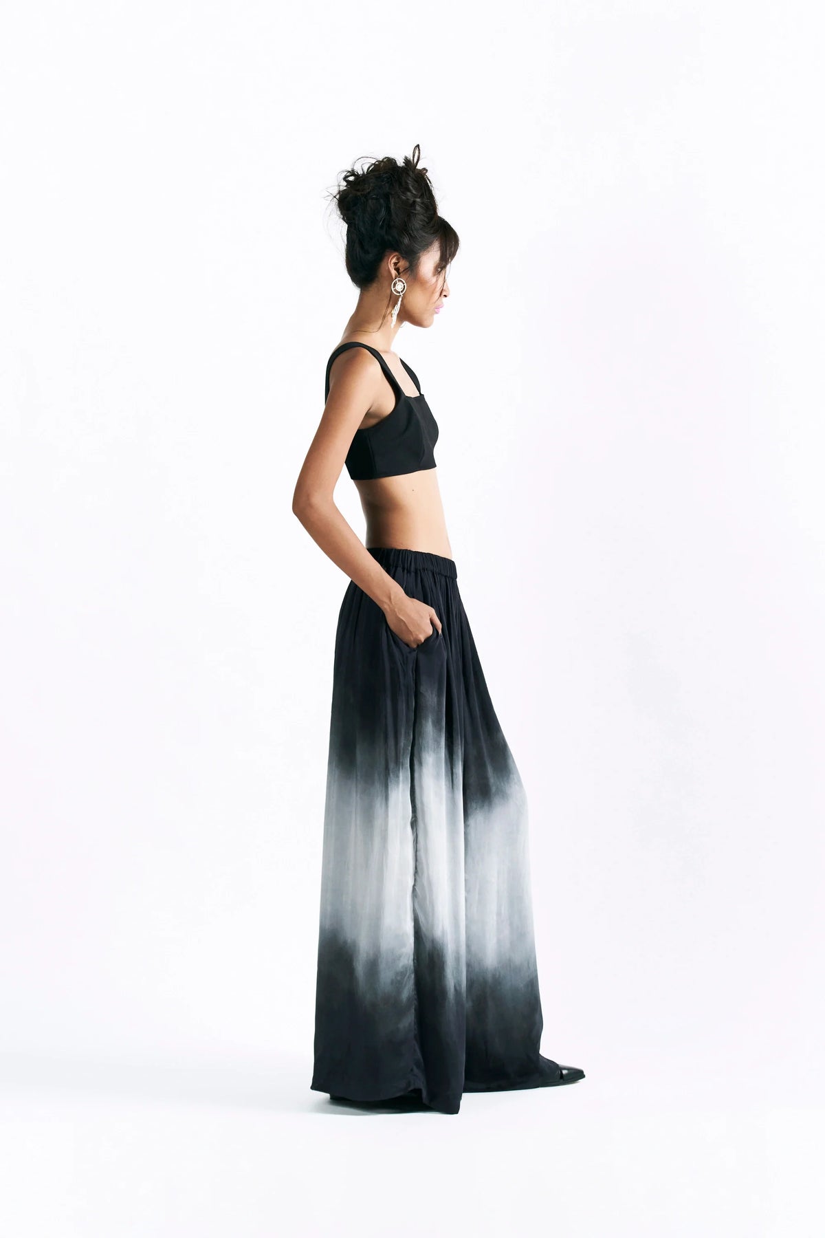Charcoal Wide Leg Trousers