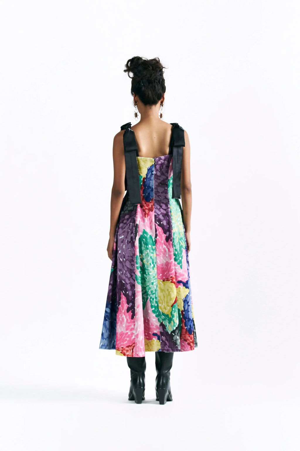 Linear Bloom Midi Dress