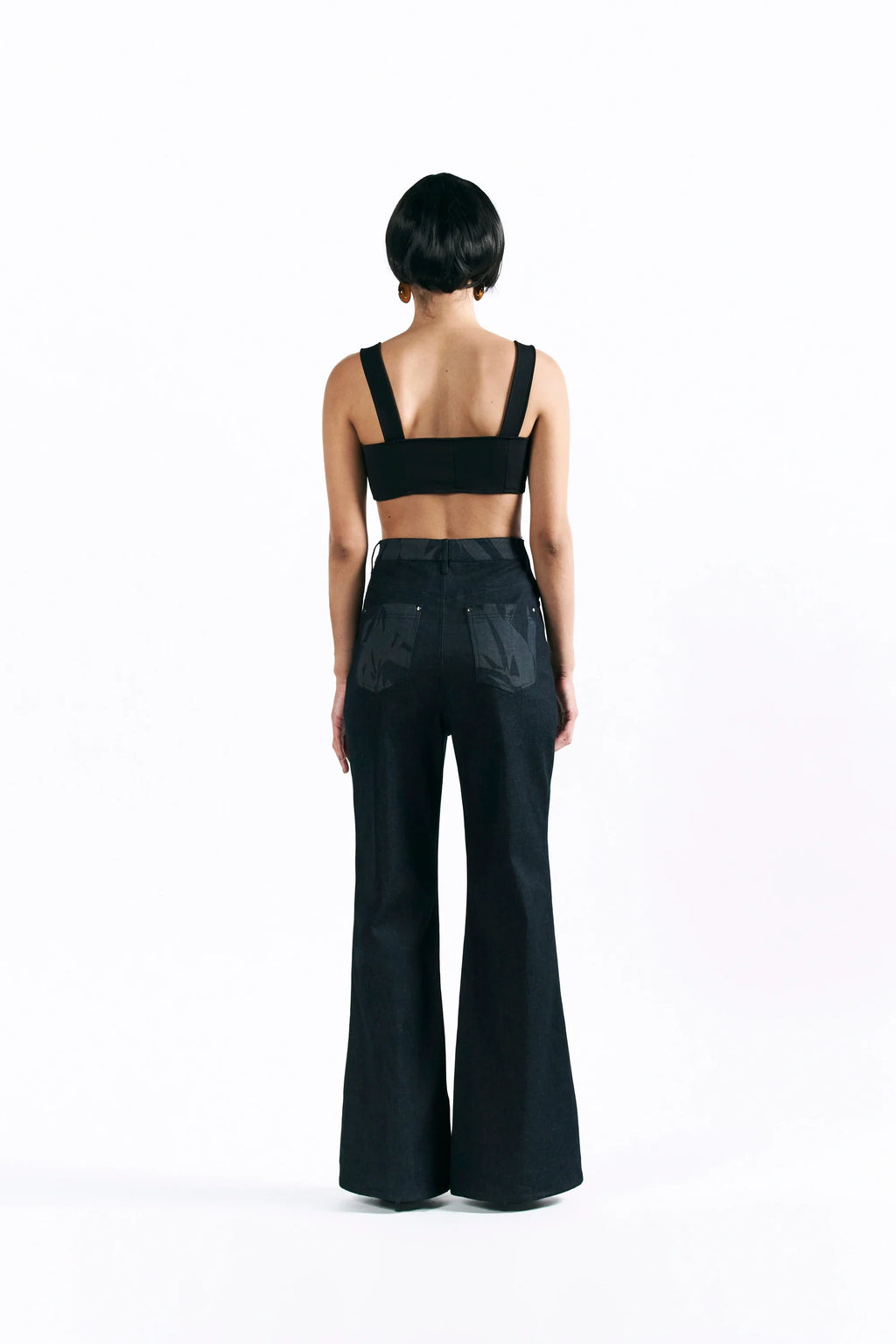 Etched Blossom Boot Cut Trousers