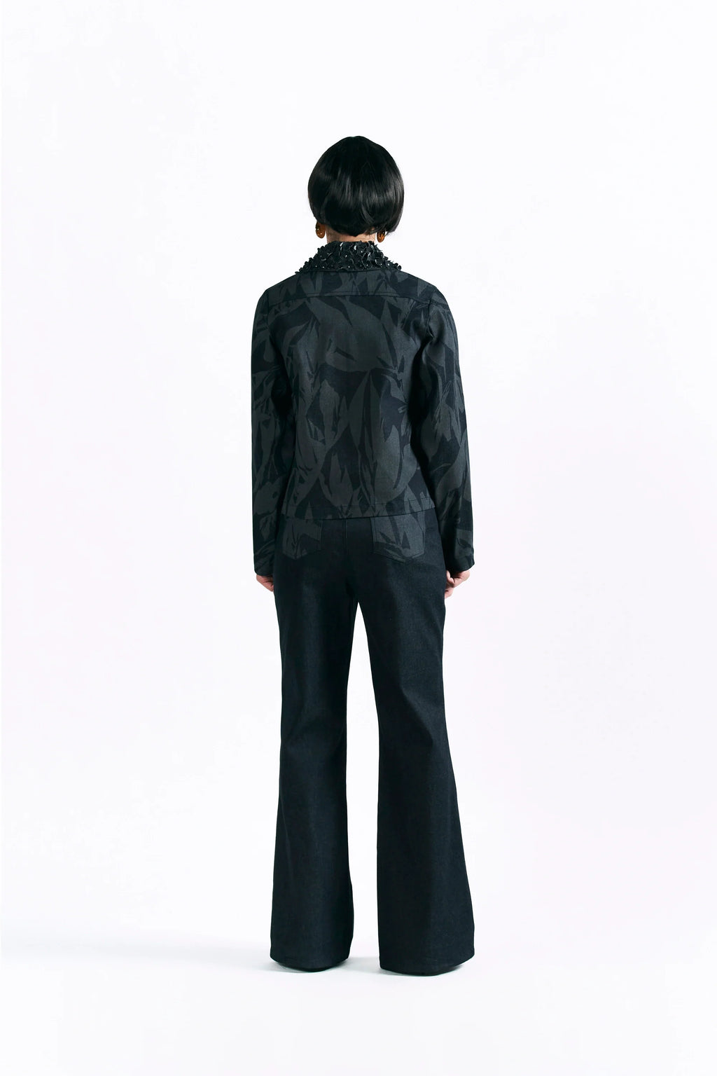 Etched Blossom Cropped Jacket