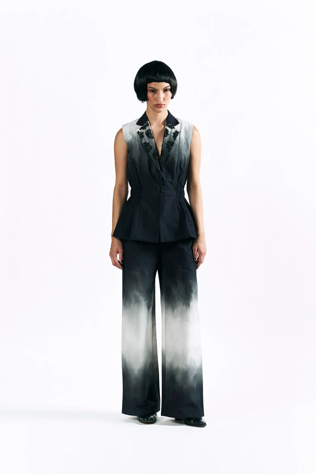 Midnight Wash Peplum Waistcoat