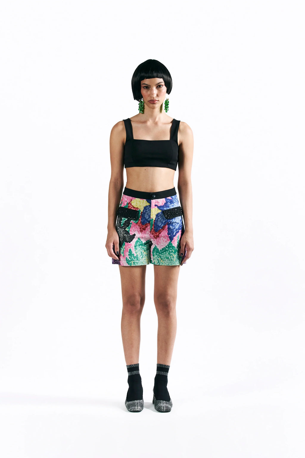 Mosaic Peonies Shorts