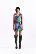 Mosaic Peonies Mini Dress