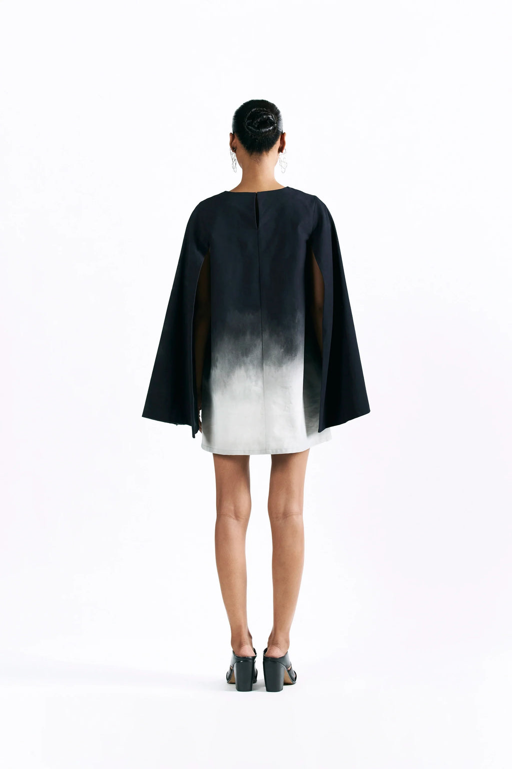 Midnight Wash Mini Cape Dress