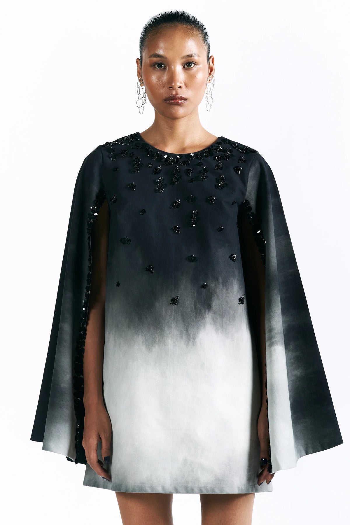Midnight Wash Mini Cape Dress view 2 — Pocketful of Cherrie, The Curated Collective