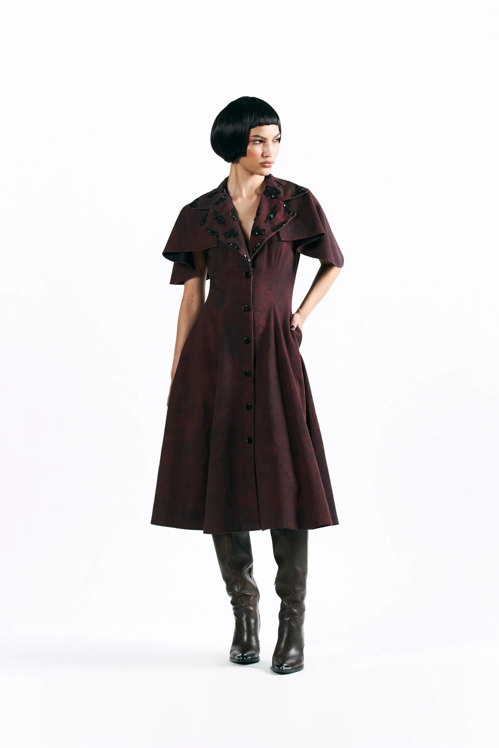 Merlot Muse Cape Dress