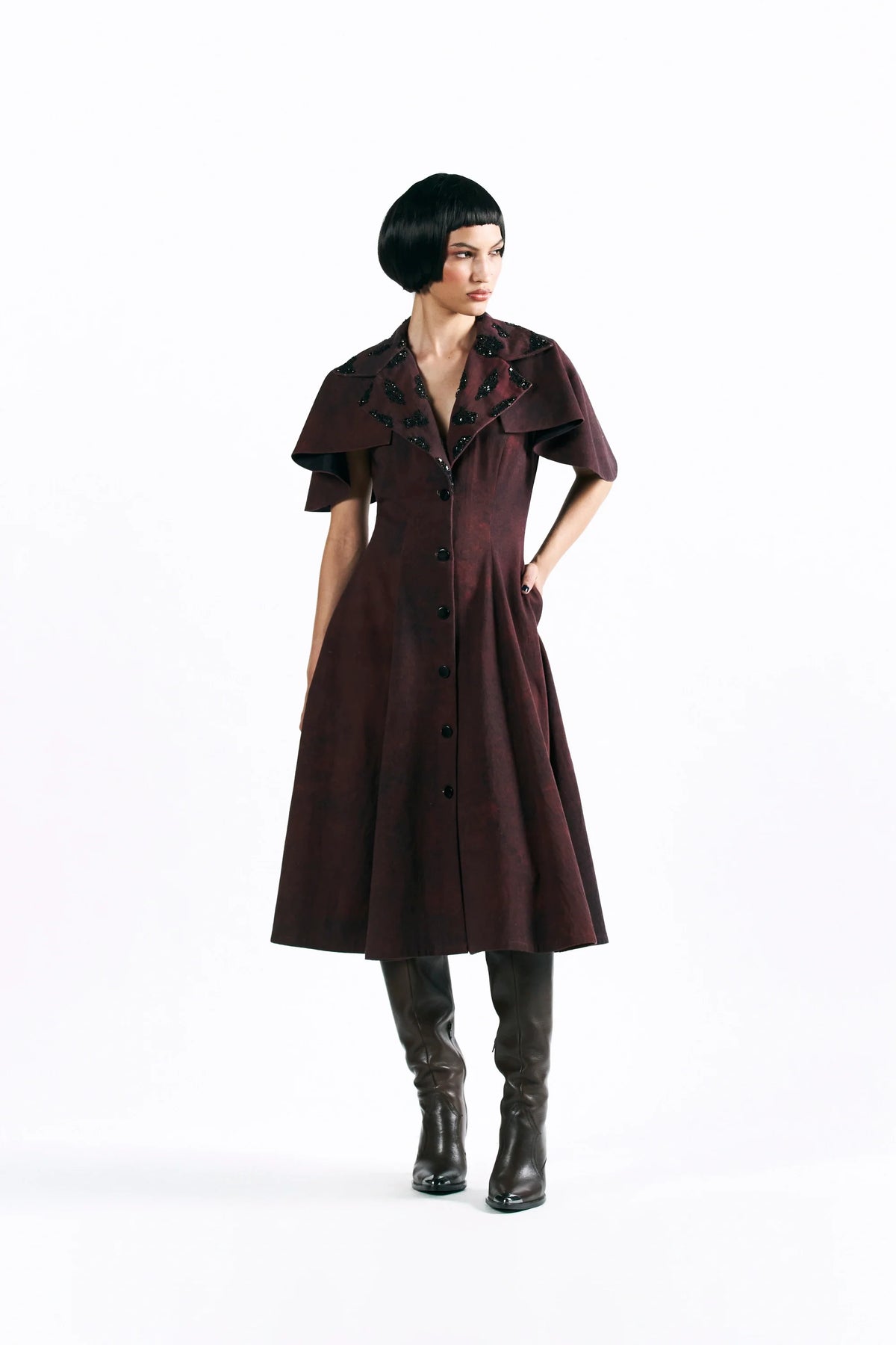 Merlot Muse Cape Dress