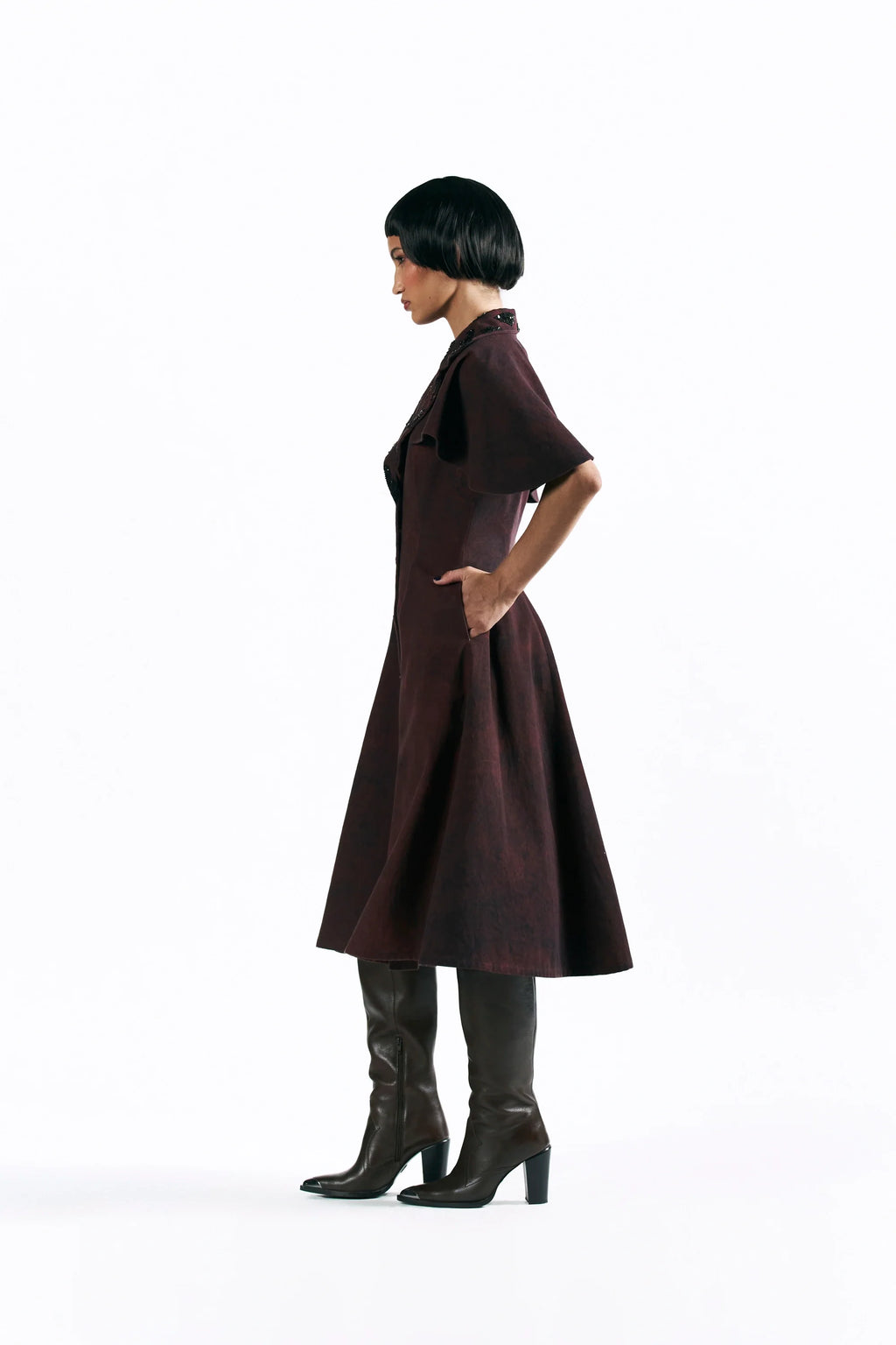 Merlot Muse Cape Dress