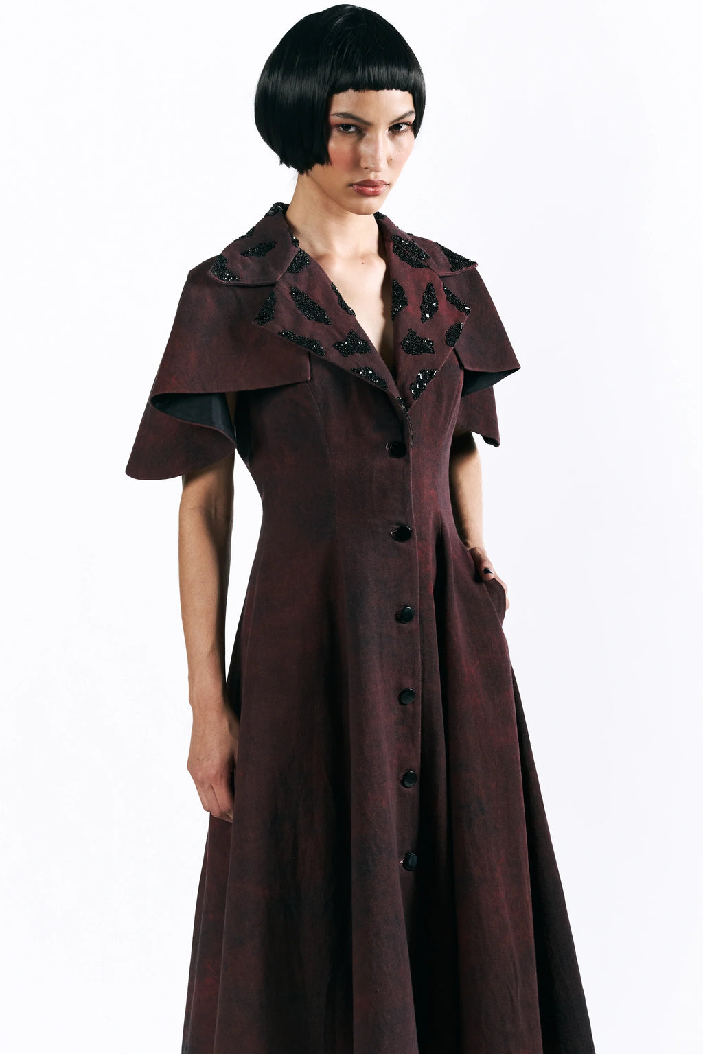 Merlot Muse Cape Dress
