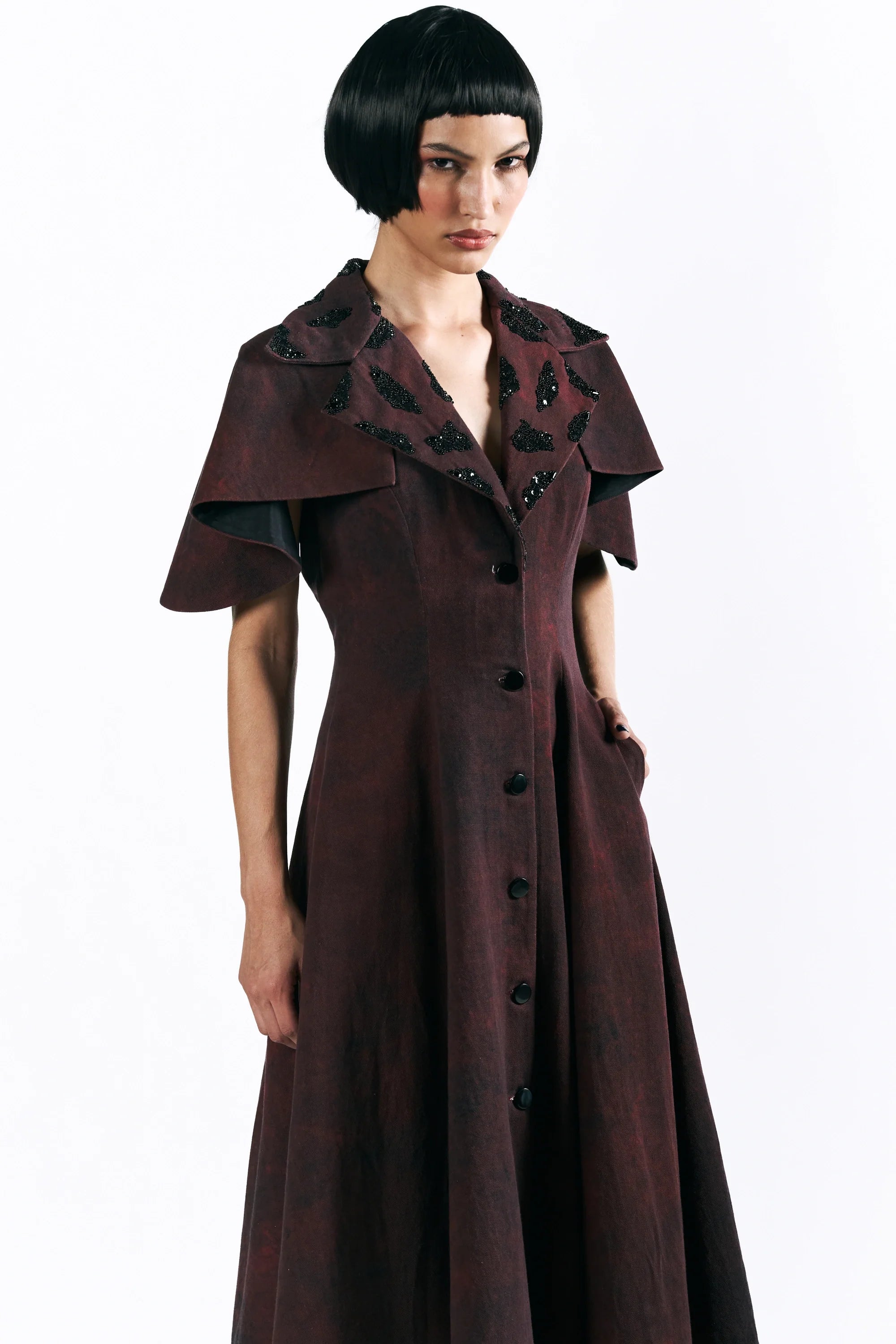 Merlot Muse Cape Dress