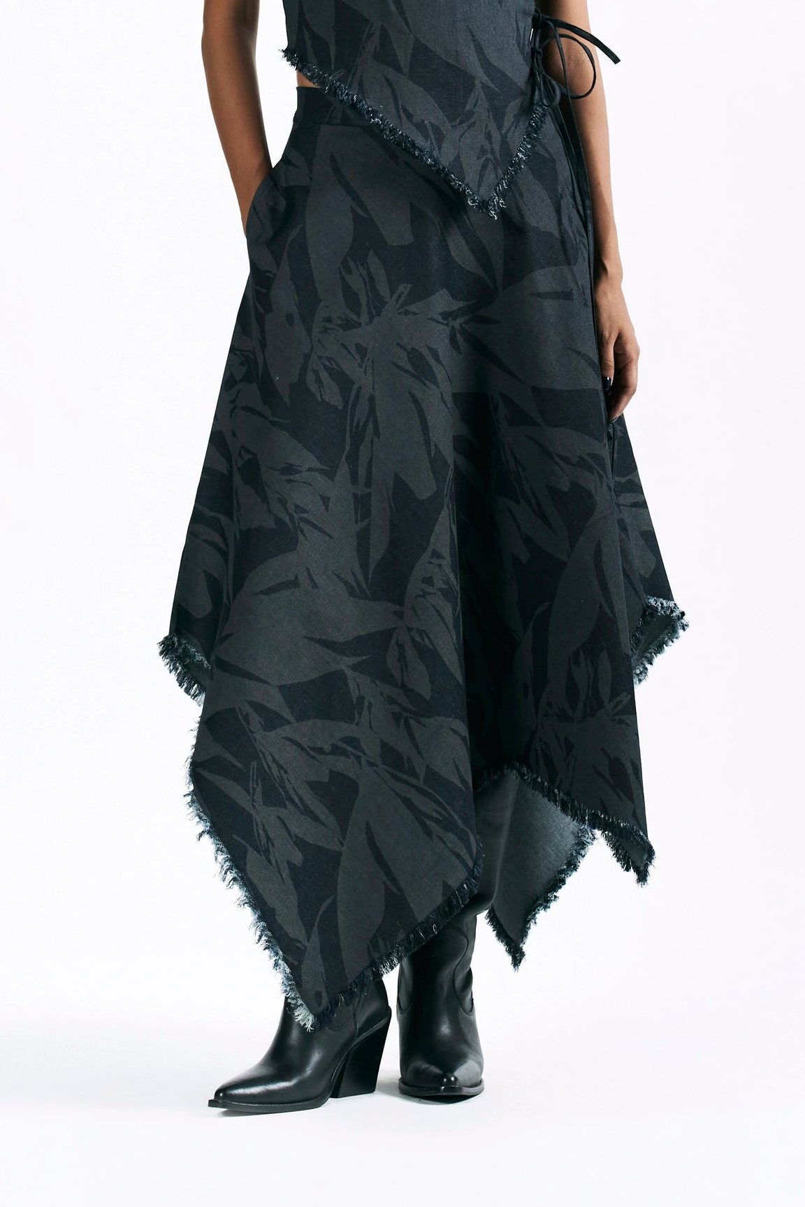 Etched Blossom Handkerchief Skirt