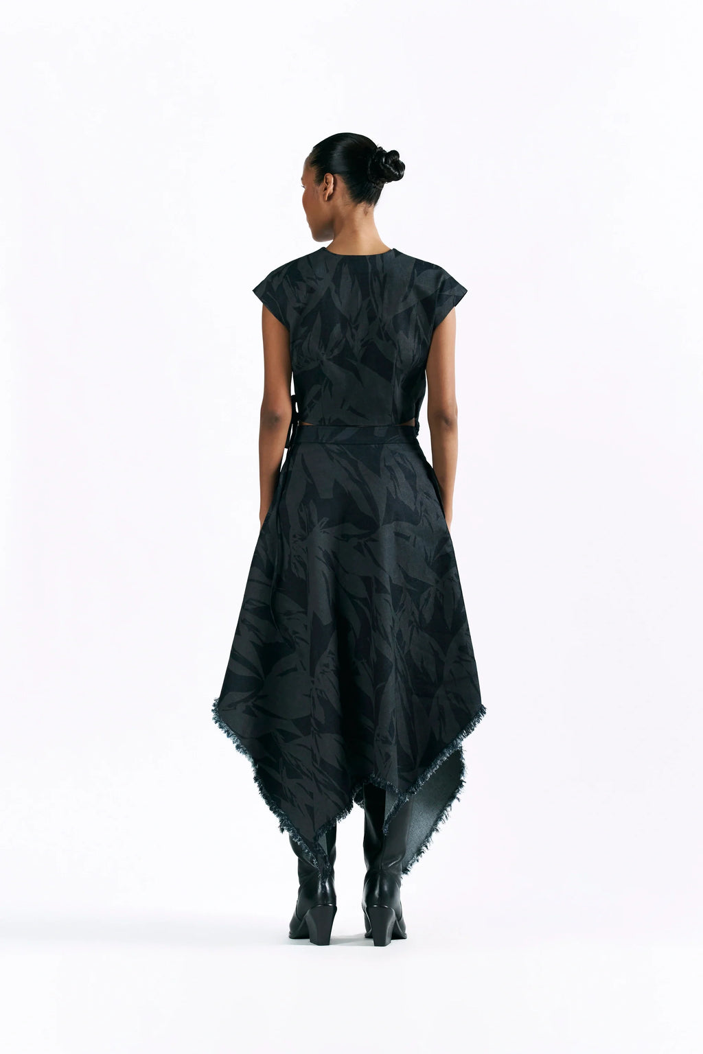 Etched Blossom Wrap Top