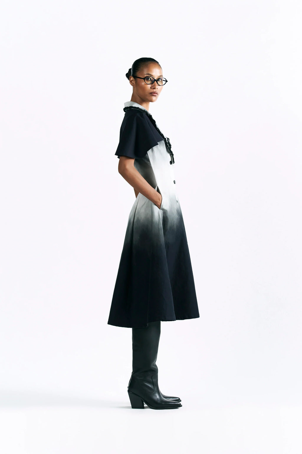 Midnight Wash Cape Dress