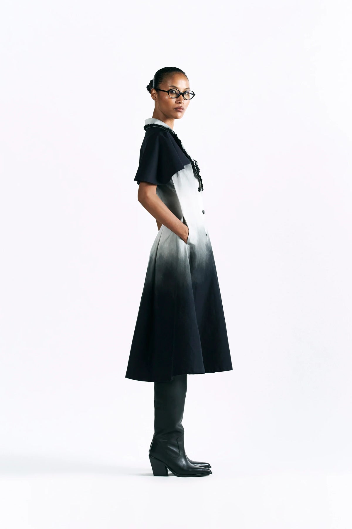 Midnight Wash Cape Dress view 2 — Pocketful of Cherrie, The Curated Collective