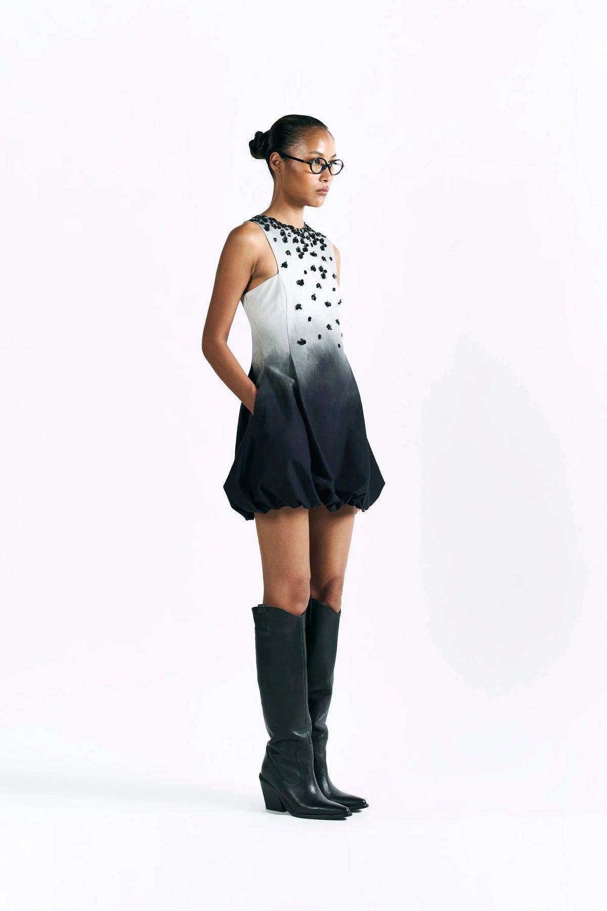 Midnight Wash Balloon Dress view 2 — Pocketful of Cherrie, The Curated Collective