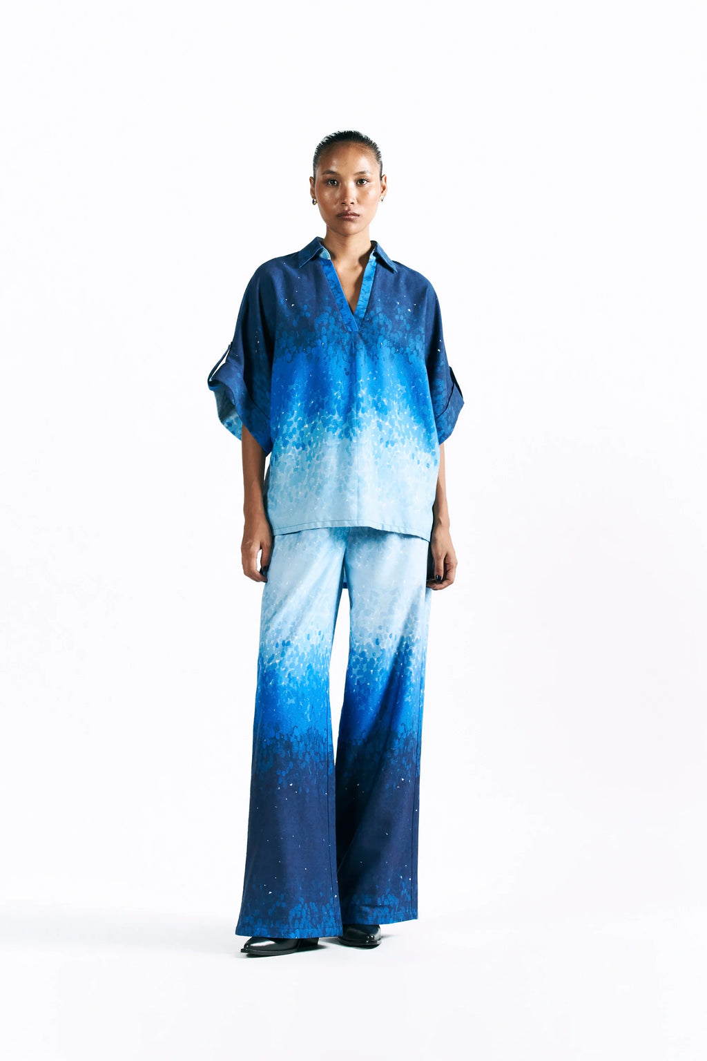 Mosaic Cobalt Kimono Shirt