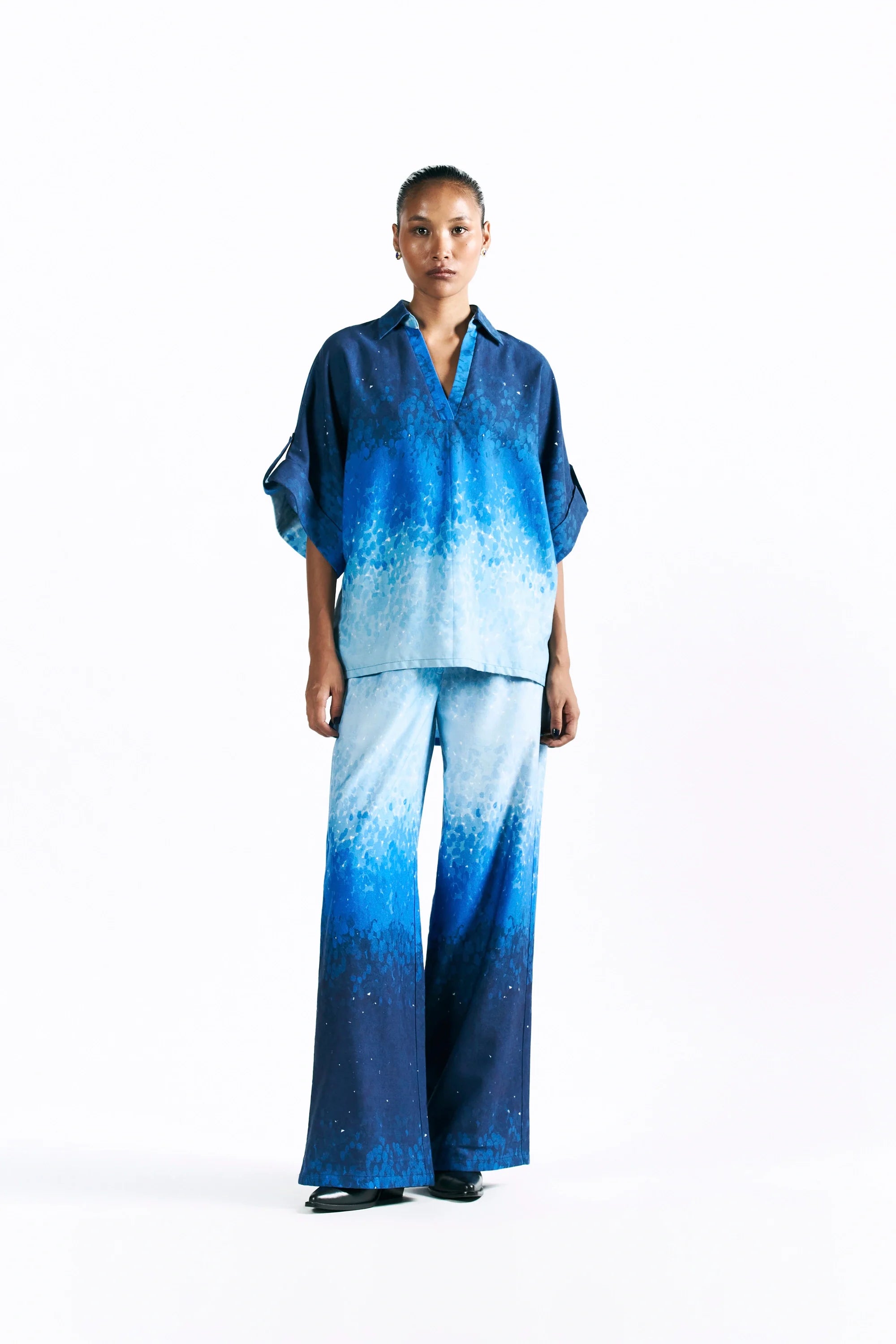 Mosaic Cobalt Kimono Shirt