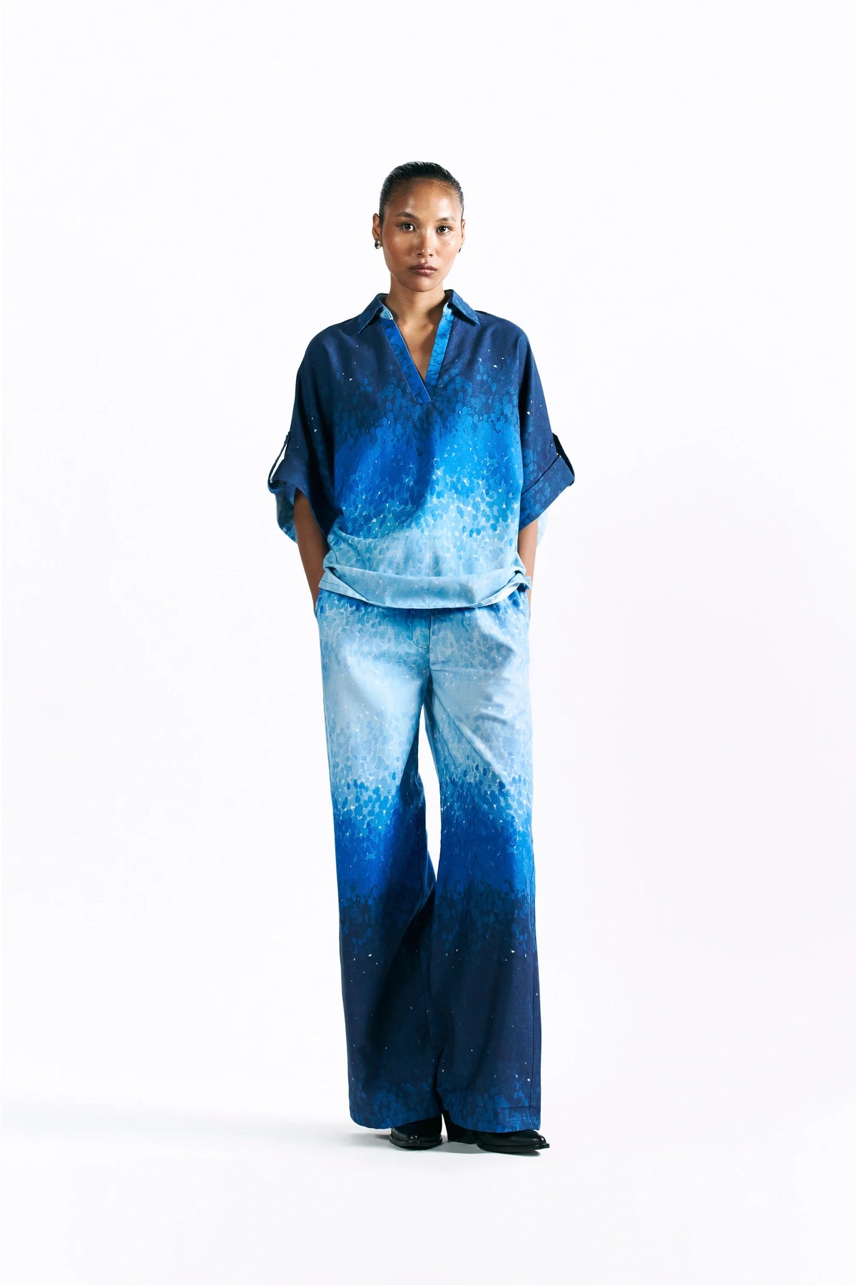 Mosaic Cobalt Kimono Shirt