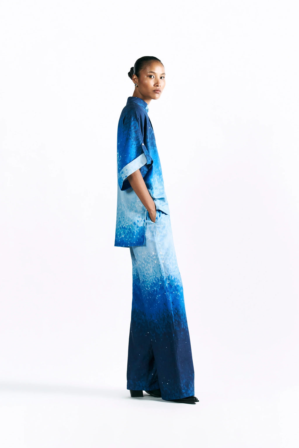 Mosaic Cobalt Kimono Shirt