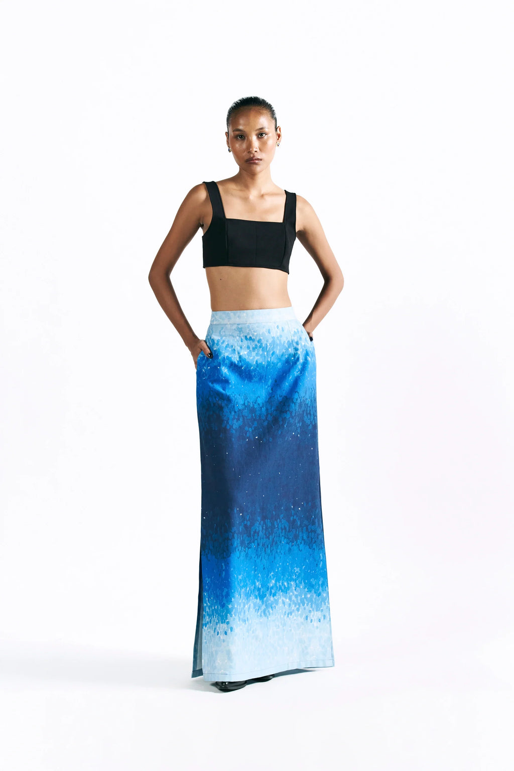 Mosaic Cobalt Maxi Skirt