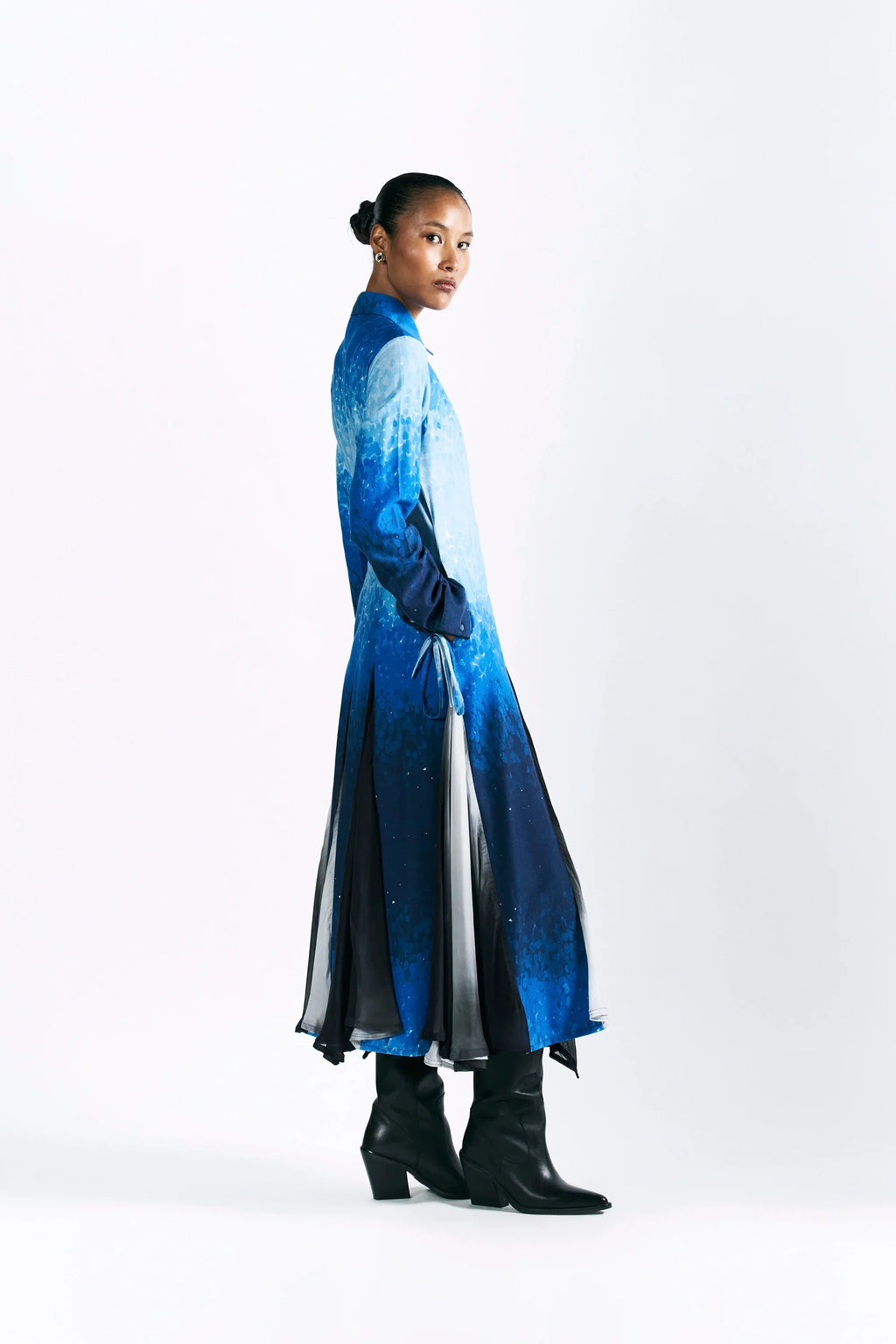 Mosaic Cobalt Midi Shirt Dress