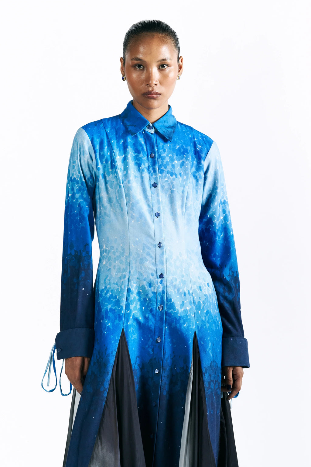 Mosaic Cobalt Midi Shirt Dress