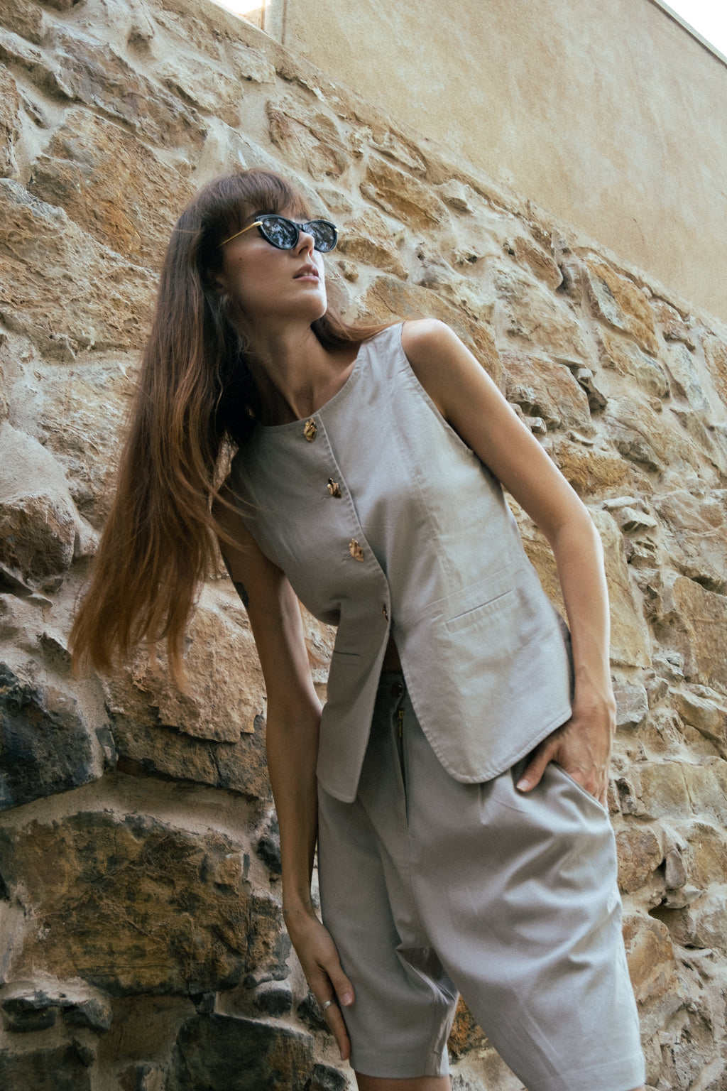 Taupe Atelier Vest Set
