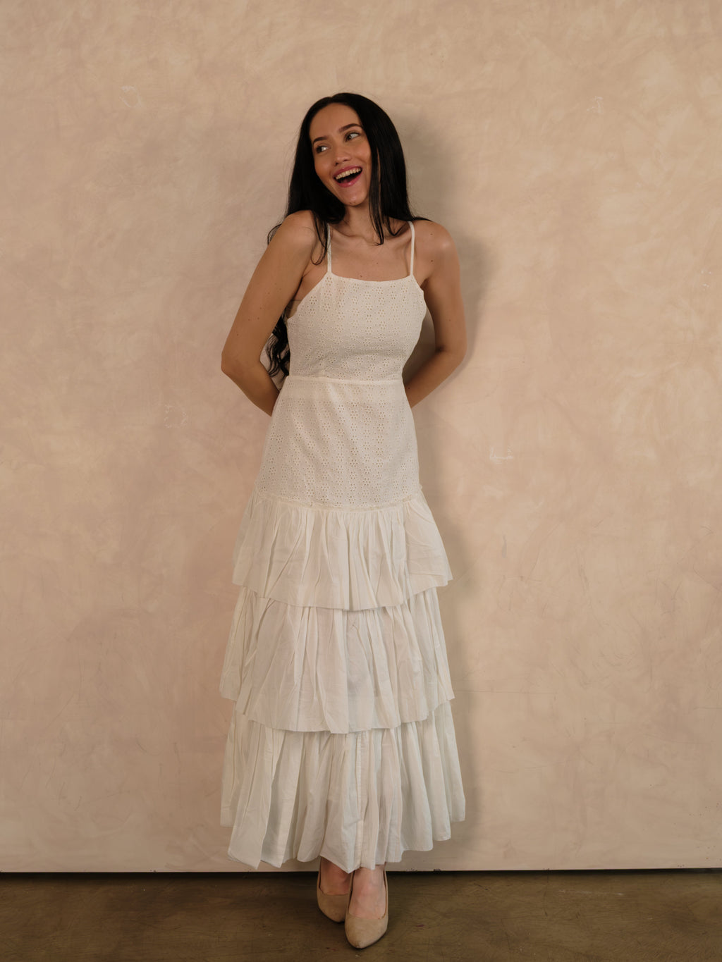 White Broderie Anglaise Dress