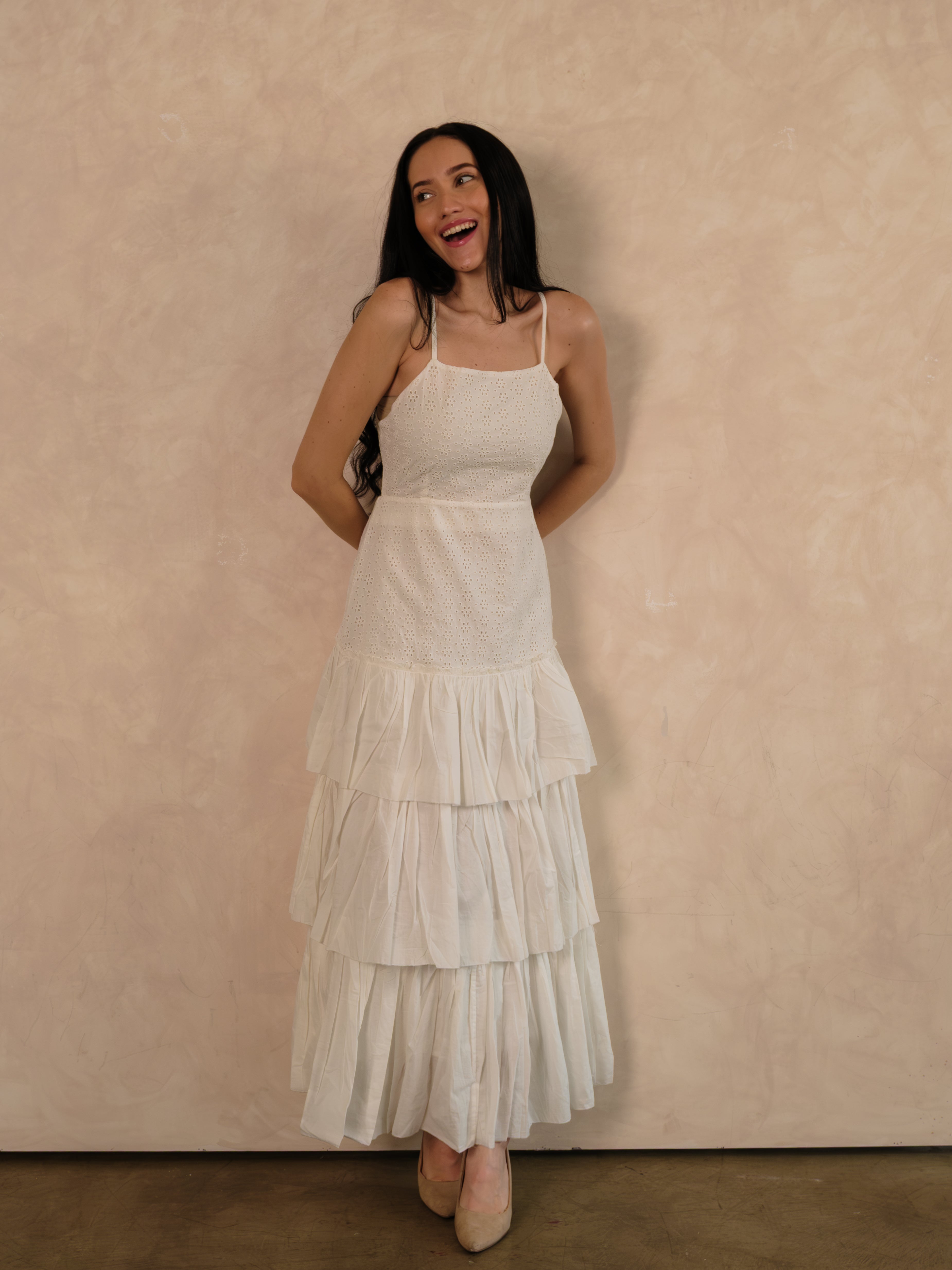 White Broderie Anglaise Dress