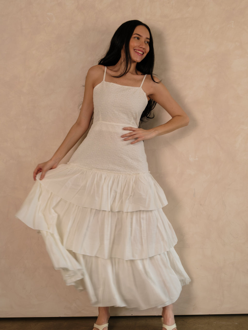 White Broderie Anglaise Dress