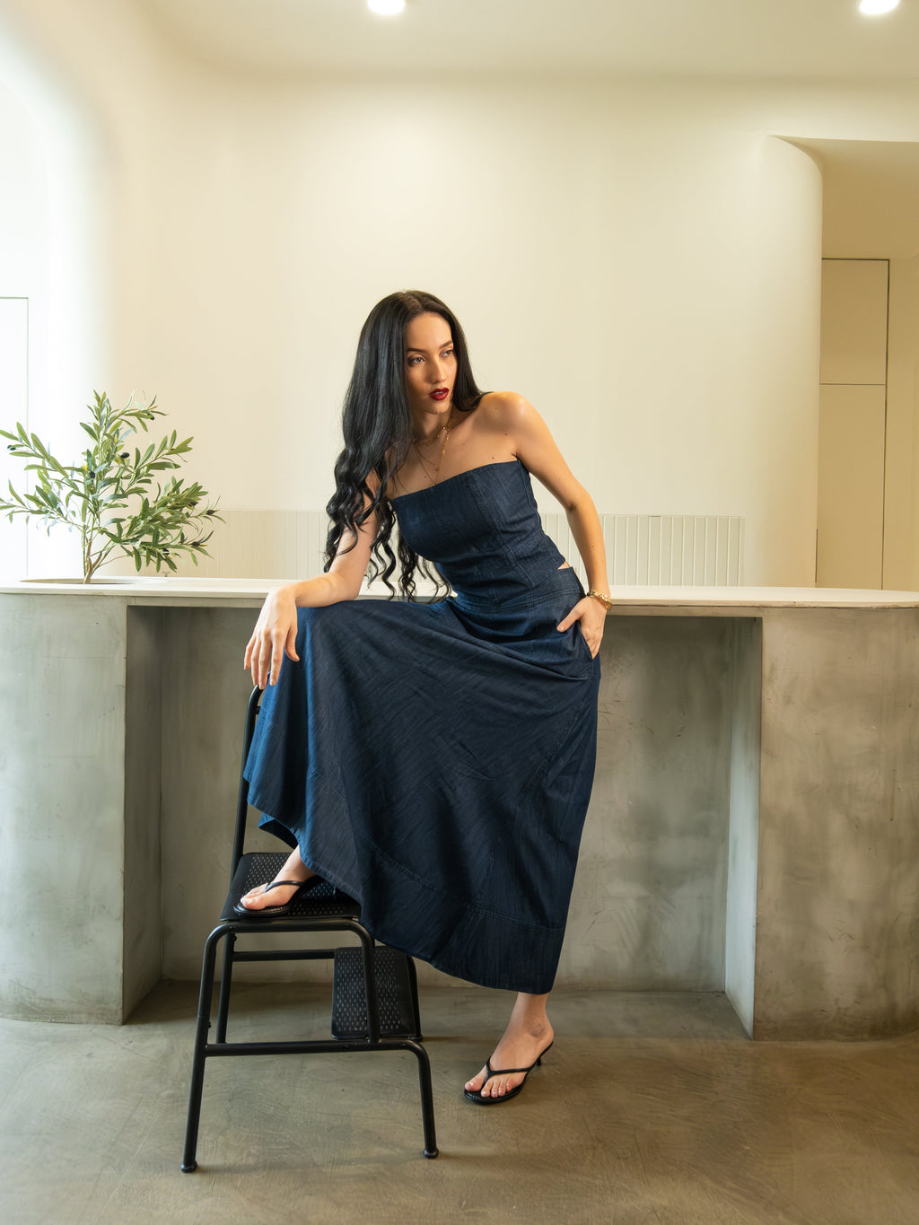 Indigo Denim Corset & Skirt Co-ord set