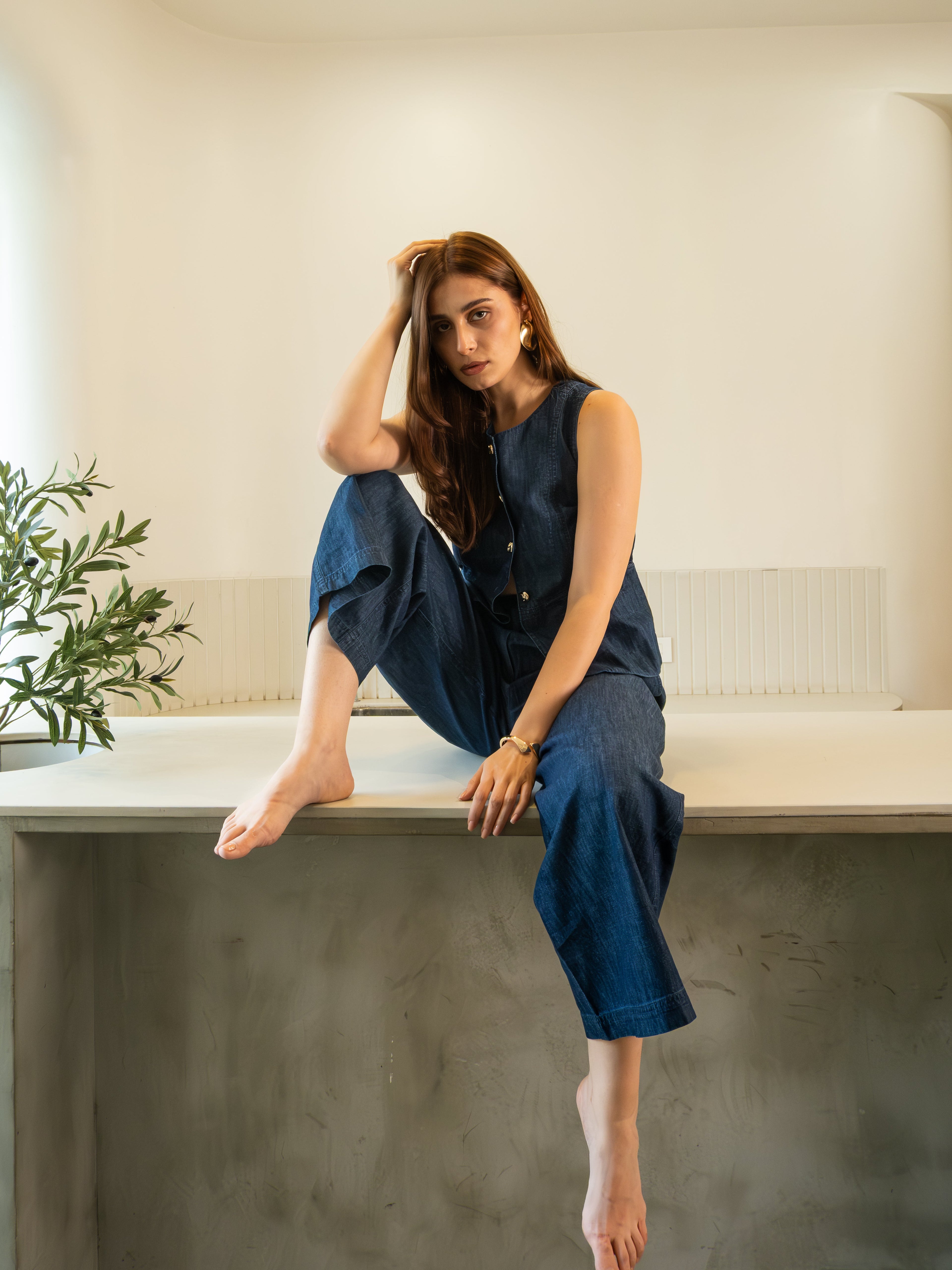 Riviera Indigo Vest Set