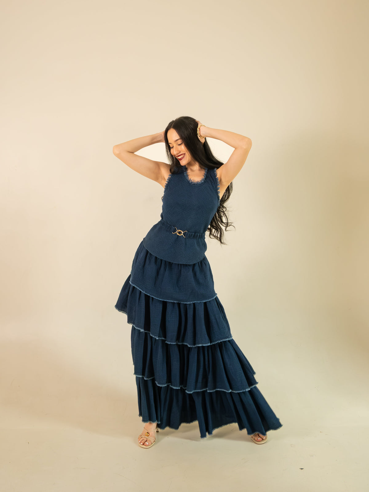Bleu Rêve Tiered Maxi & Top set
