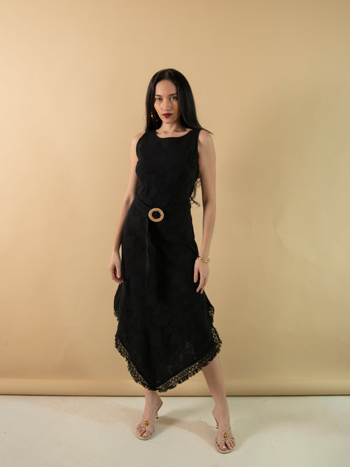After Dark Bias Lace Dress