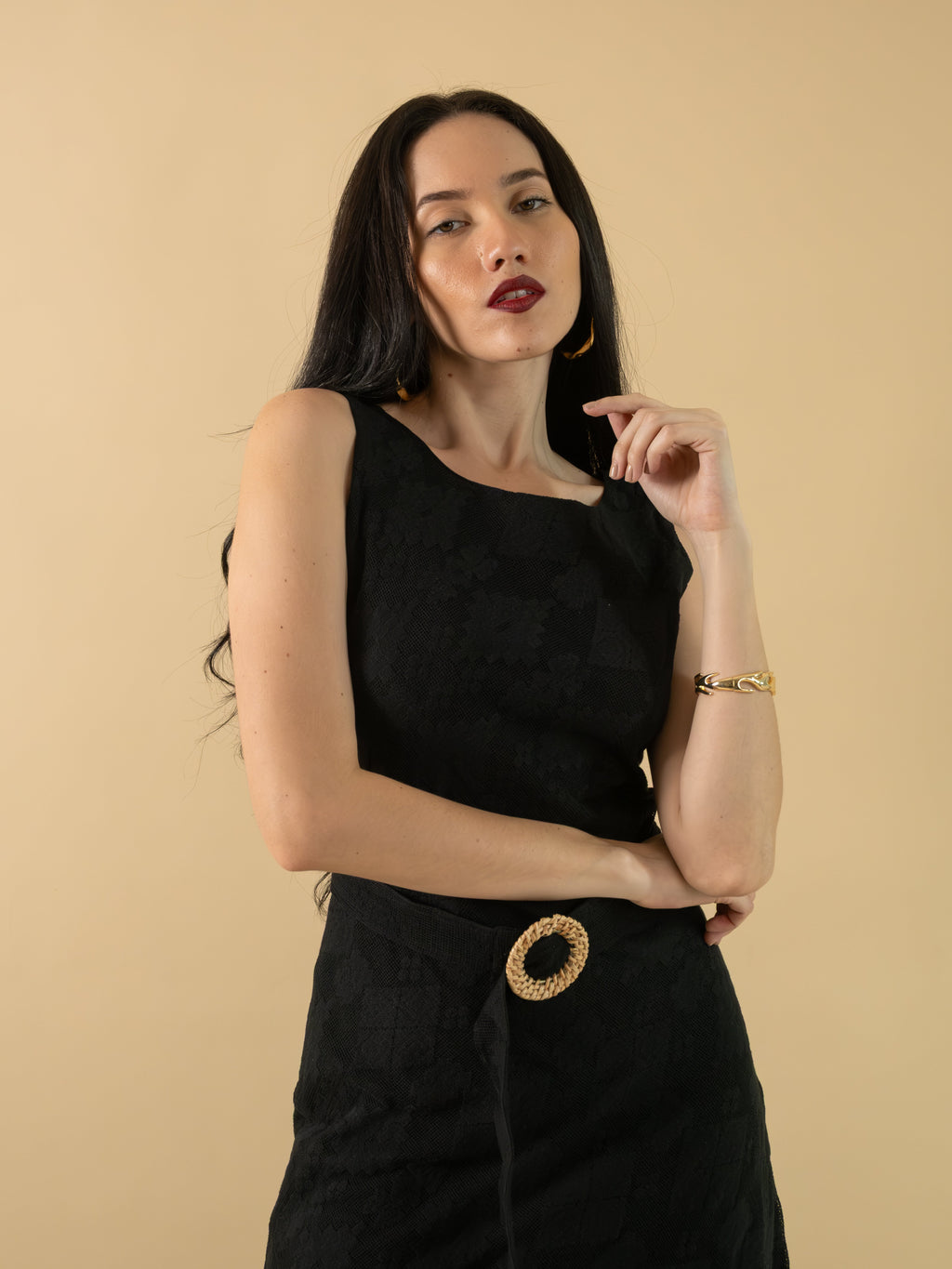 After Dark Bias Lace Dress