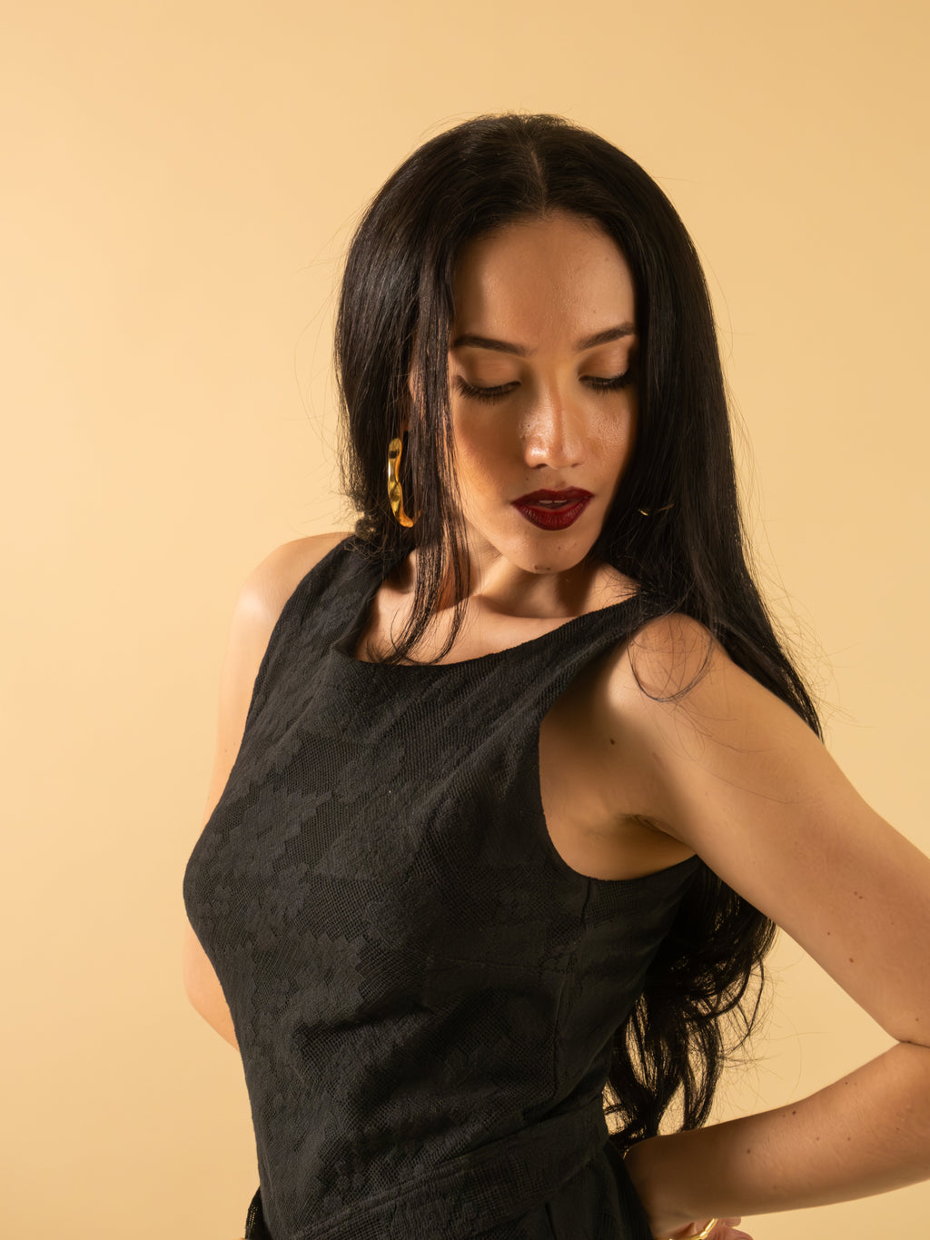 After Dark Bias Lace Dress