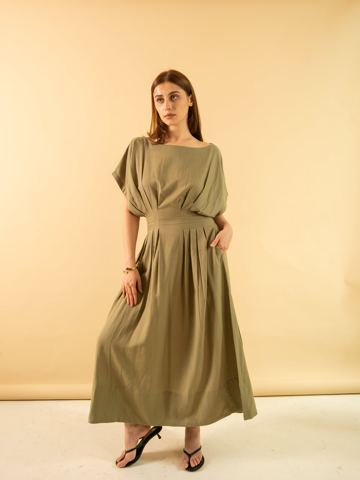 Olive Gardens Pleated Dress