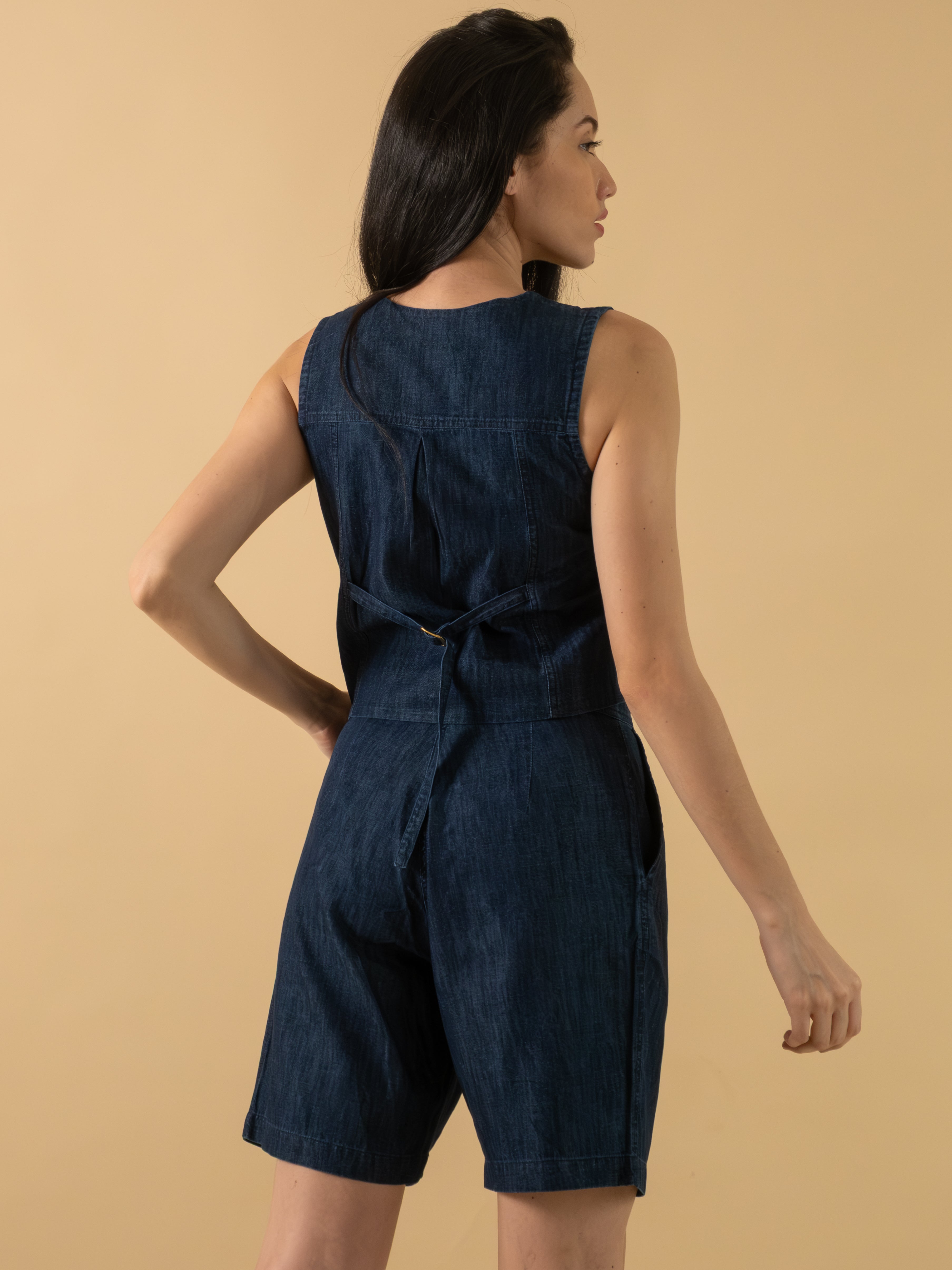 Indigo Vest & Shorts Set
