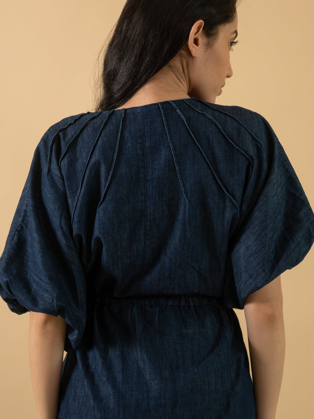 Indigo Pleated Top & Skirt Co-ord set