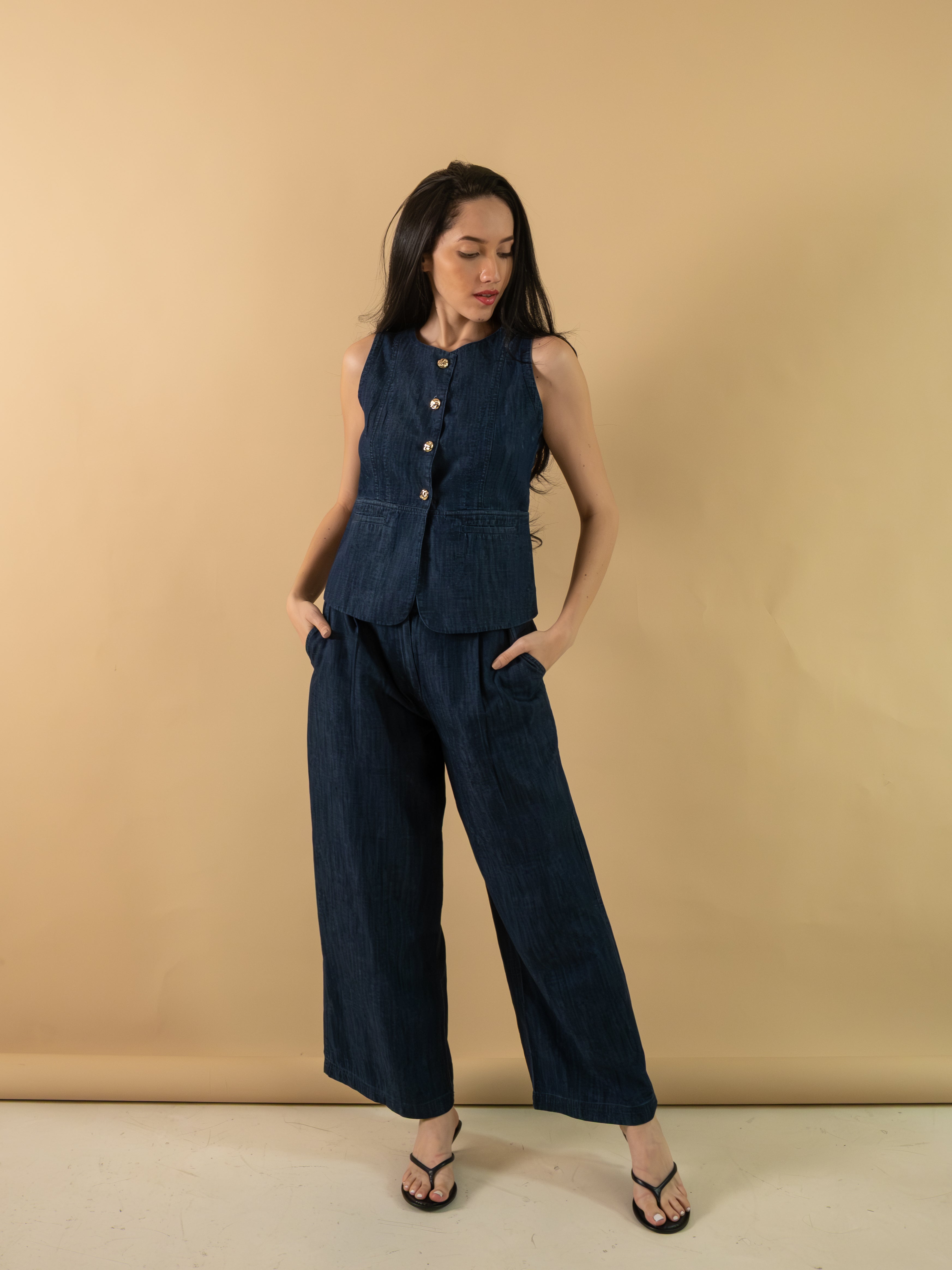 Riviera Indigo Vest Set