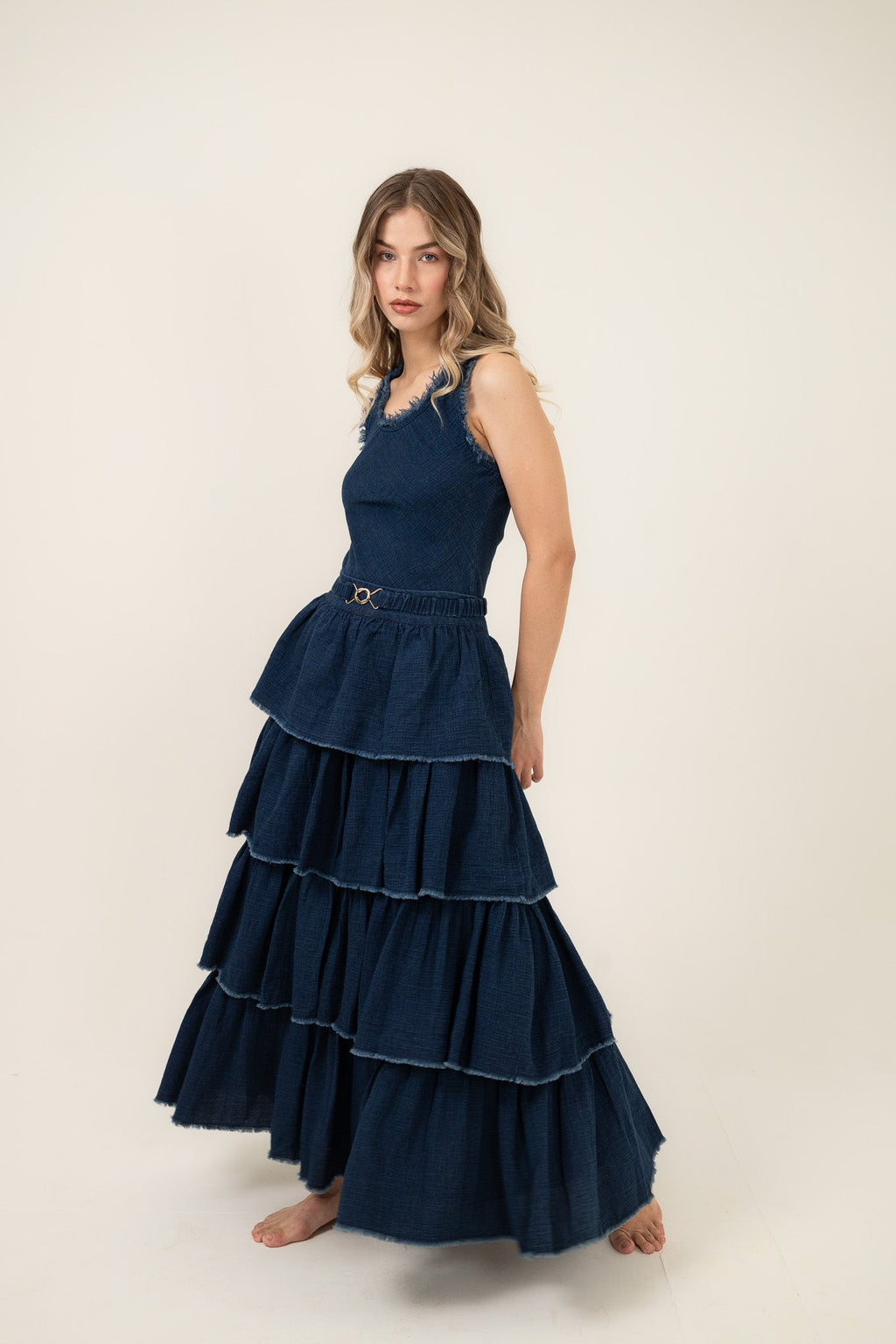 Bleu Rêve Tiered Maxi & Top set