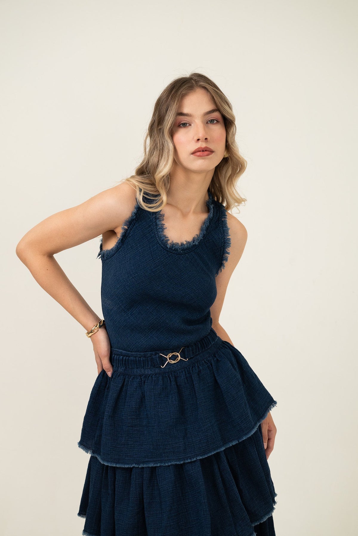 Bleu Rêve Tiered Maxi & Top set