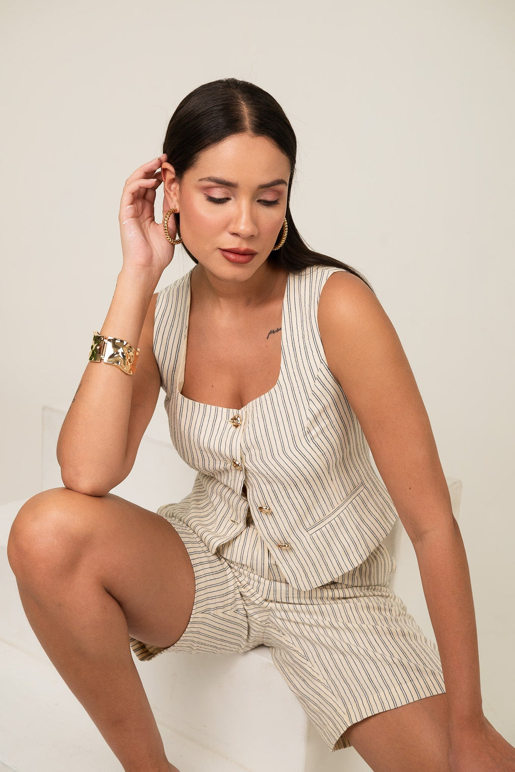 Verona Stripe Vest Set