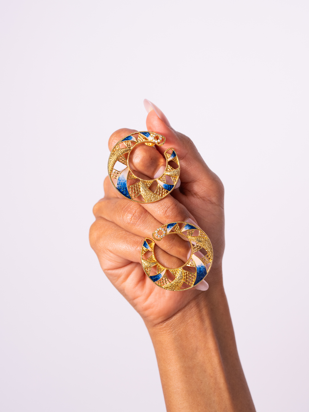 Lunara Gold Enamel Hoops