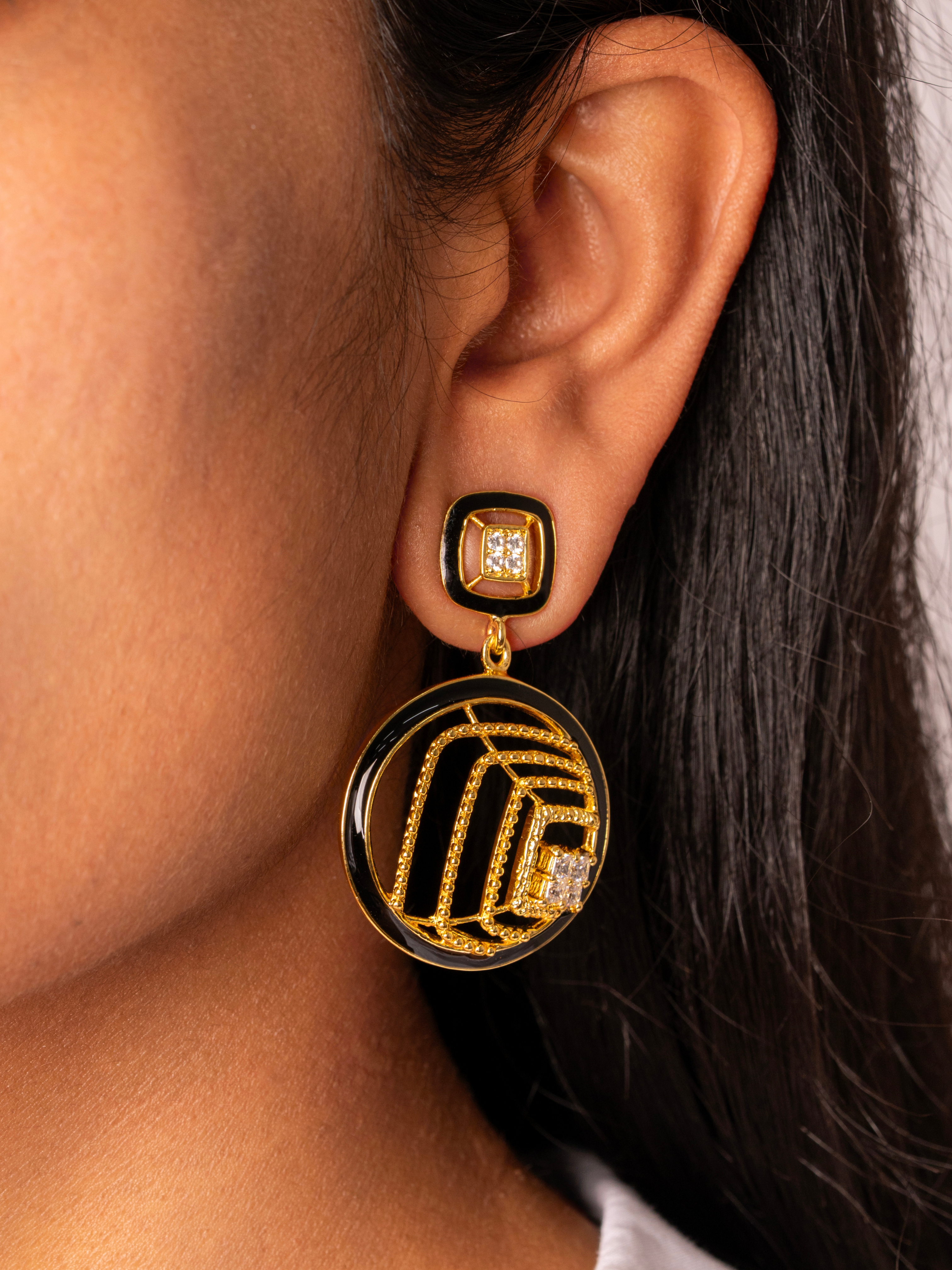 Celestia Gilded Enamel Earrings