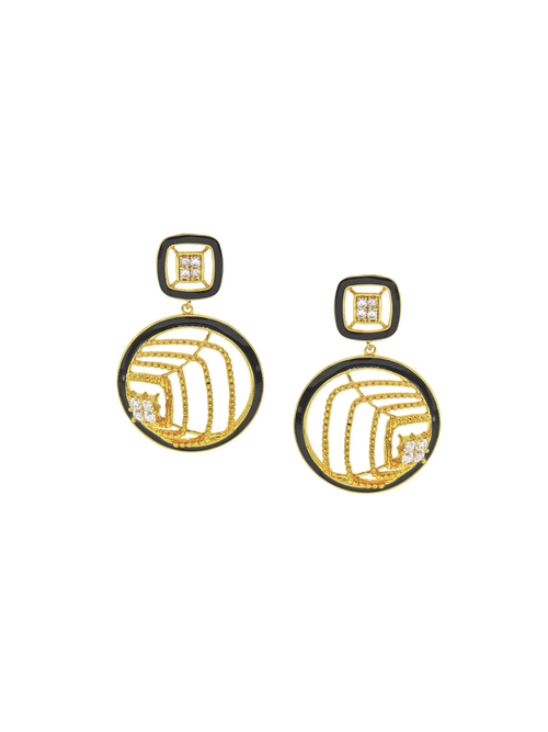 Pendientes de esmalte dorado Celestia