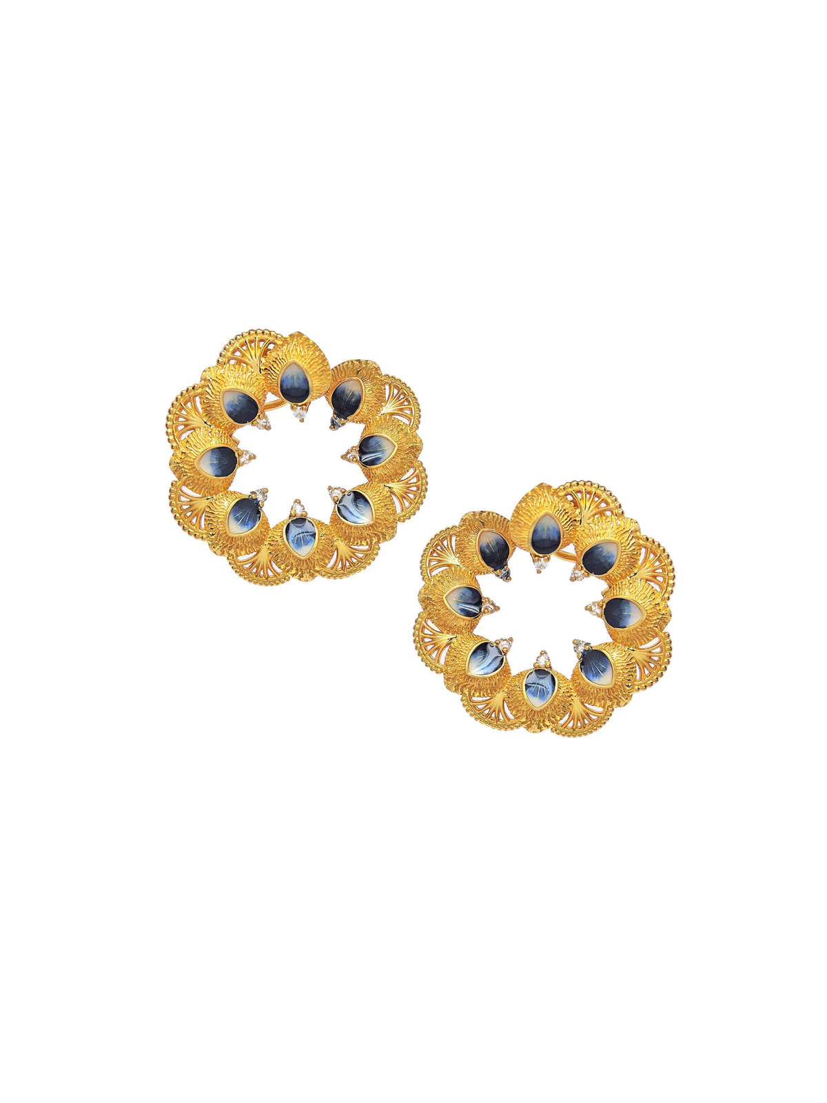 Cleo Gold Enamel Hoops — Karisa, The Curated Collective